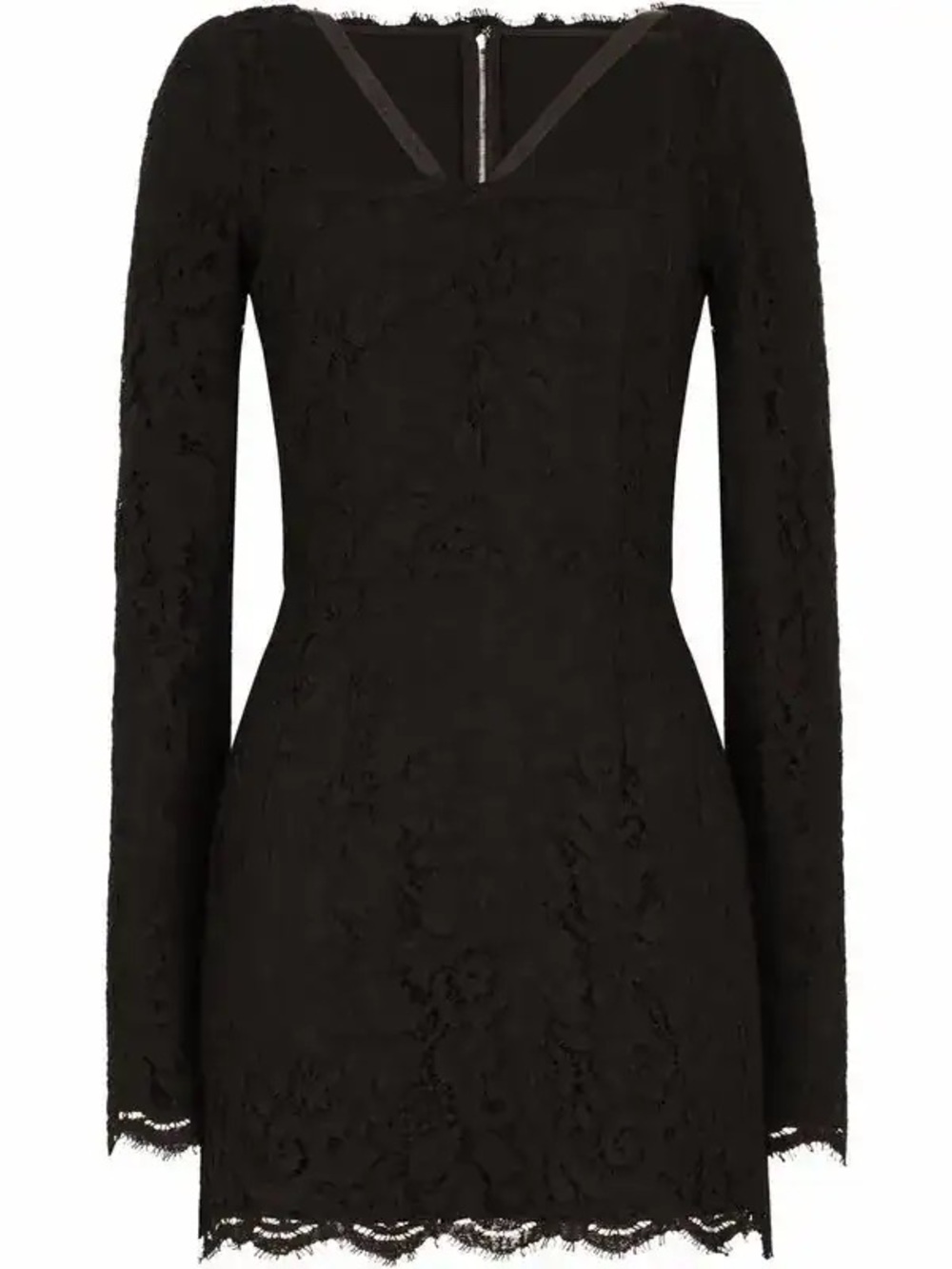 Dolce & Gabbana Black Lace Mini Dress with Strappy Square Neck - Picture 5 of 6